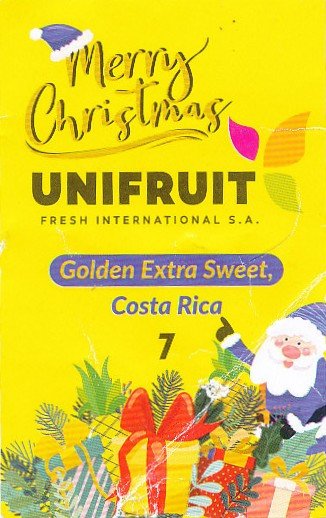 Unifruit fresh international golden extra sweet costa rica Merry christmas 7 7443029340024