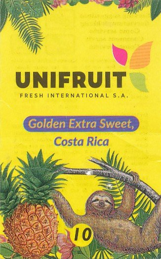 Unifruit fresh international golden extra sweet costa rica 10 7443029340062