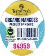 Terrafresh organics organic mangoes product of mexico 850009984104 94959