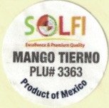 solfi excellence & premium quality mango tierno plu# 3363 product of mexico