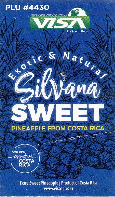 visa silvana sweet exotic & natural pineapple from costa rica 7441019900005 plu#4430