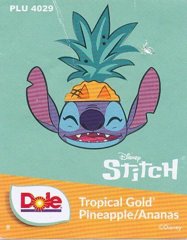Dole tropical gold pineapple ananas Disney stitch 8 C8 643126072089