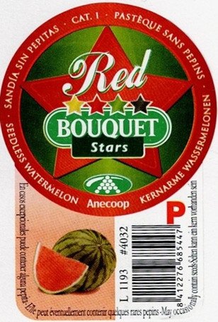 Bouquet stars red anecoop pasteque sans pepins L1193 #4032 p 8412276685447