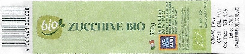 Zucchine bio 500g  4061461320638 origine italia