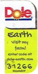 dole earth visit my farm! enter code at dole-earth.com 31266 equador