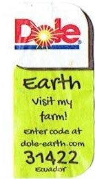 dole earth visit my farm! enter code at dole-earth.com 31422 ecuador