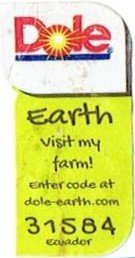 dole earth visit my farm! enter code at dole-earth.com 31584 ecuador