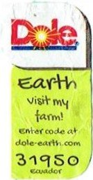 dole earth visit my farm! enter code at dole-earth.com 31950 ecuador