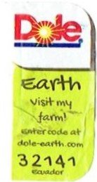 dole earth visit my farm! enter code at dole-earth.com 32141 ecuador