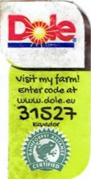 dole visit my farm! enter code at www.dole.eu 31527 ecuador rainforest alliance certified