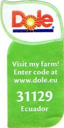 dole visit my farm! enter code at www.dole.eu 31129 ecuador