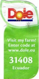 dole visit my farm! enter code at www.dole.eu 31408 ecuador