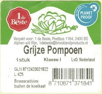 1e de beste the way to planet proof grijze pompoen klasse i lvo: nederland 8710871371841
