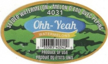 ohh-yeah watermelons  watermelon melon d'eau avec pepins 4031 seeded  033383402420 produce of usa produit du états-unis