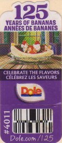 dole 125 years of bananas annees de bananes celebrate the flavors celebrez les saveurs #4011 dole.com/125