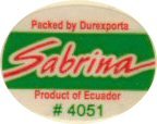 sabrina packed by durexporta product of ecuador #4051