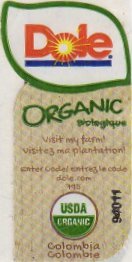 Dole Organic Biologique visit my farm ! enter code dole.com 795 usda organic 94011 colombia colombie