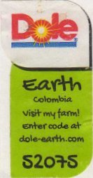 Dole earth colombia visit my farm! enter code at dole-earth.com 52075
