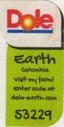 Dole earth colombia visit my farm! enter code at dole-earth.com 53229