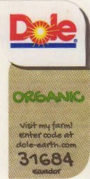 Dole organic visit my farm! enter code at dole-earth.com 31684 ecuador