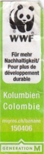 Generation M wwf fur mehr nachhaltigkeit/ pour plus de developpement durable kolumbien colombie migros.ch/banane 150406