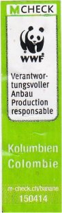 m check wwf verantwor-tungsvoller anbau production responsable kolumbien colombie m-check.ch/banane 150414