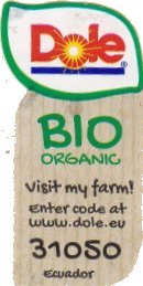 dole bio organic visit my farm enter code at www.dole.eu 31050 ecuador
